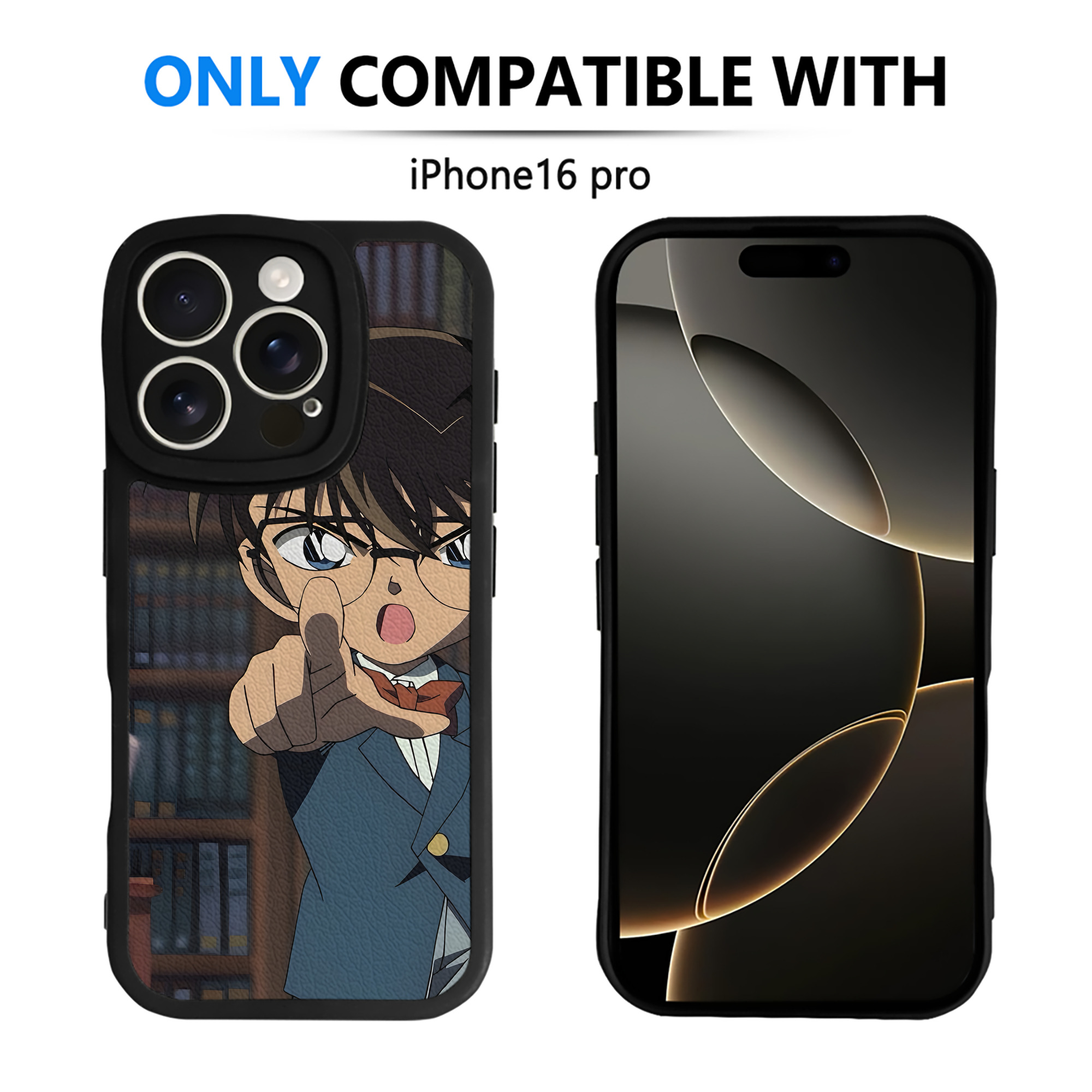 （画像用） 名探偵コナン Detective Conan 【iPhone 16シリーズ対応】シリコンスマホケース（レザー調） 材質：シリコン
